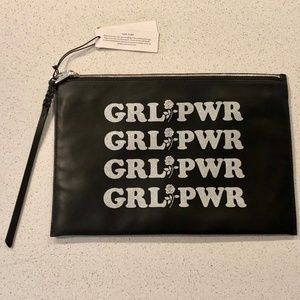 NWT Rebecca Minkoff Girl Power Leather Clutch Zip